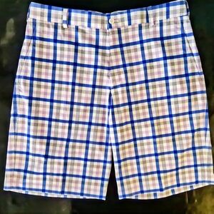 Nike Golf Shorts Men's 34 Plaid Blue Purple Dri-Fit NWOT